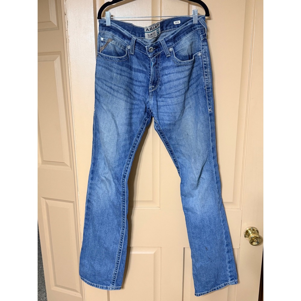 Ariat Men's Slim Straight Jeans in Light Blue Denim